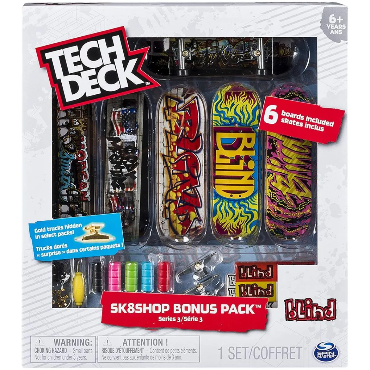CONCENTRA Vehículos Y Circuitos*Tech Deck - Bonus Pack 6 Skates (varios modelos)
