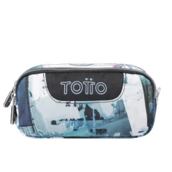 TOTTO Material Escolar*- Estuche escolar dos compartimentos postales y casetes Sobre