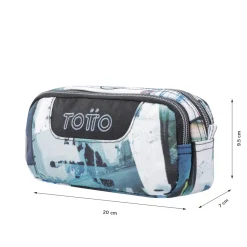 TOTTO Material Escolar*- Estuche escolar dos compartimentos postales y casetes Sobre