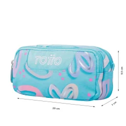 TOTTO Material Escolar*- Estuche escolar dos compartimentos corazones pintados Sobre