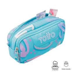 TOTTO Material Escolar*- Estuche escolar dos compartimentos corazones pintados Sobre