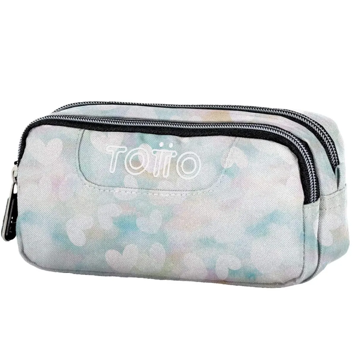 TOTTO Material Escolar*- Estuche escolar dos compartimentos corazones pastel Sobre