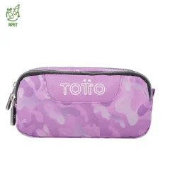 TOTTO Material Escolar*- Estuche escolar dos compartimentos camuflaje rosa Sobre