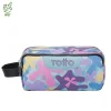 TOTTO Material Escolar*- Estuche escolar tres compartimentos flores hawaianas Agapec