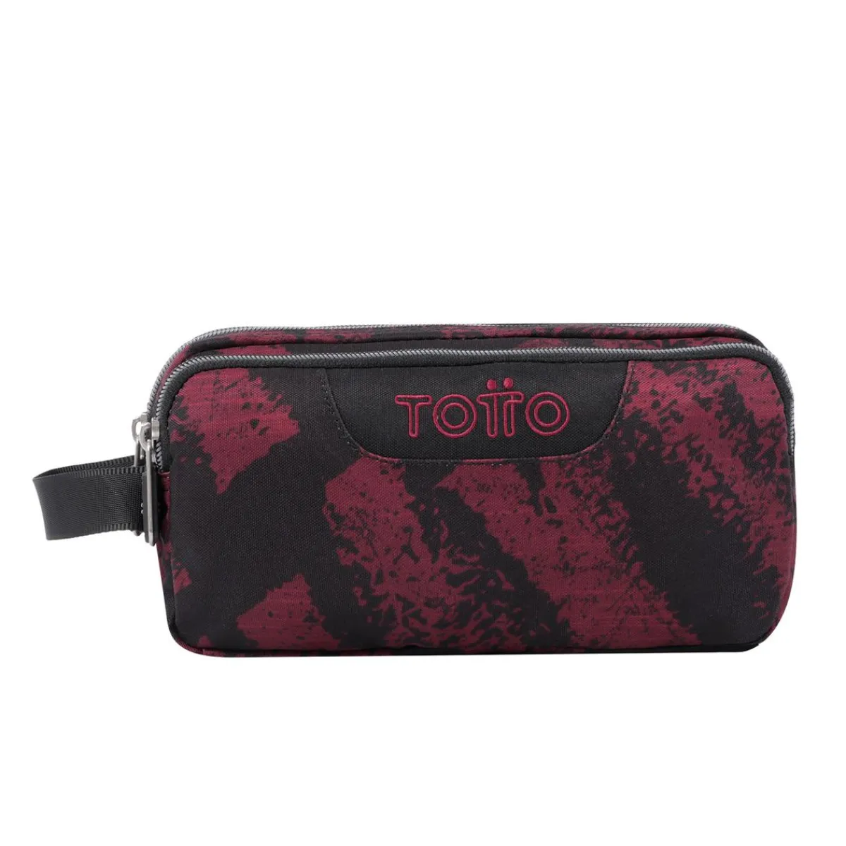 TOTTO Material Escolar*- Estuche escolar tres compartimentos tiza roja Agapec