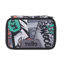 TOTTO Material Escolar*- Estuche escolar tres compartimentos manga Pluma