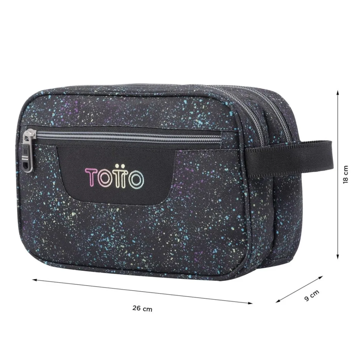 TOTTO Material Escolar*- Estuche escolar tres compartimentos salpicado color Plastilina