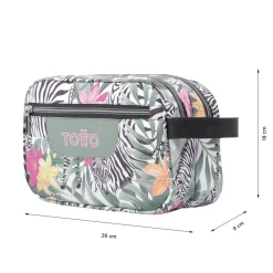 TOTTO Material Escolar*- Estuche escolar tres compartimentos tropical cebras Plastilina