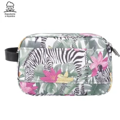 TOTTO Material Escolar*- Estuche escolar tres compartimentos tropical cebras Plastilina