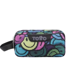 TOTTO Material Escolar*- Estuche escolar tres compartimentos emojis Agapec
