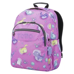 TOTTO Material Escolar*- Mochila escolar adaptable a carro gatos astronautas Acuareles