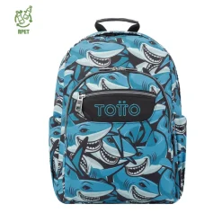 TOTTO Material Escolar*- Mochila escolar adaptable a carro tiburones Acuareles