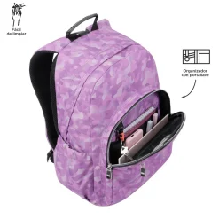 TOTTO Material Escolar*- Mochila escolar adaptable a carro camuflaje rosa Acuareles