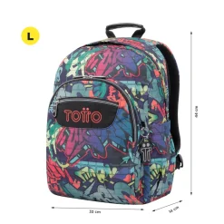 TOTTO Material Escolar*- Mochila escolar adaptable a carro graffiti Acuareles