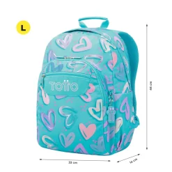 TOTTO Material Escolar*- Mochila escolar adaptable a carro corazones pintados Acuareles