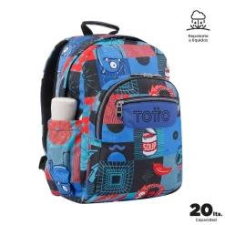TOTTO Material Escolar*- Mochila escolar adaptable a carro cyber monstruos Acuareles
