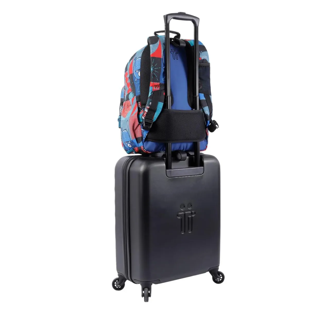 TOTTO Material Escolar*- Mochila escolar adaptable a carro cyber monstruos Acuareles