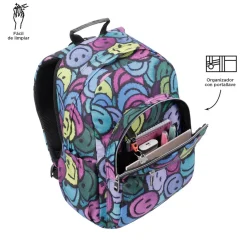 TOTTO Material Escolar*- Mochila escolar adaptable a carro emojis Acuareles