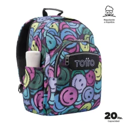 TOTTO Material Escolar*- Mochila escolar adaptable a carro emojis Acuareles