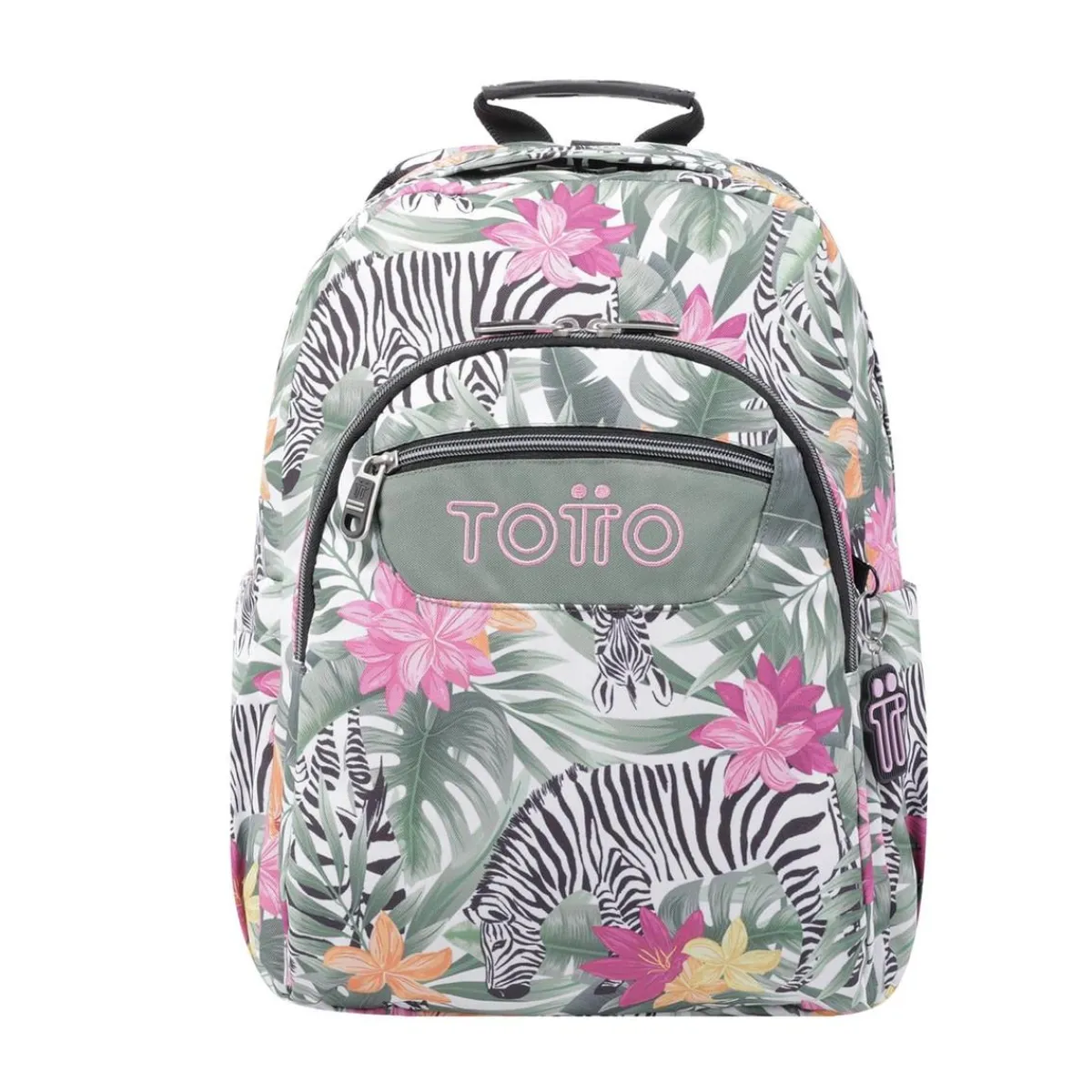 TOTTO Material Escolar*- Mochila escolar adaptable a carro tropical cebras Acuareles