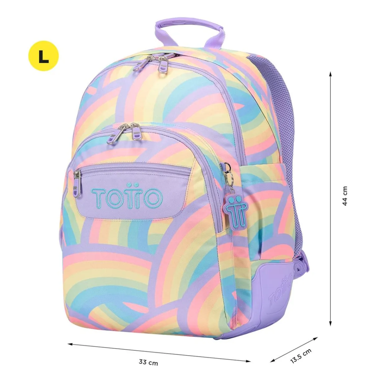 TOTTO Material Escolar*- Mochila escolar arcoíris Crayoles