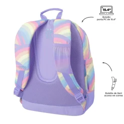 TOTTO Material Escolar*- Mochila escolar arcoíris Crayoles