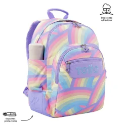 TOTTO Material Escolar*- Mochila escolar arcoíris Crayoles