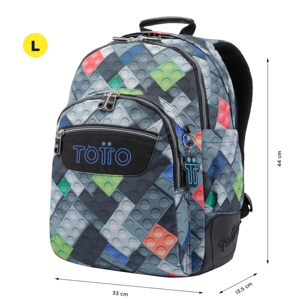 TOTTO Material Escolar*- Mochila escolar bloques Crayoles