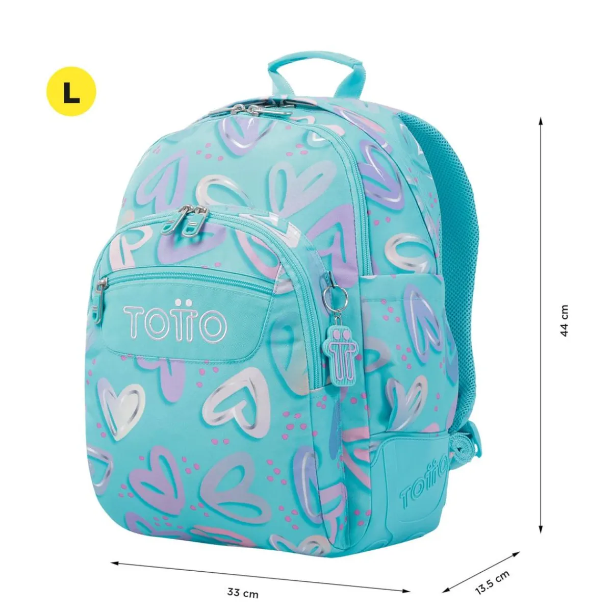 TOTTO Material Escolar*- Mochila escolar corazones pintados Crayoles