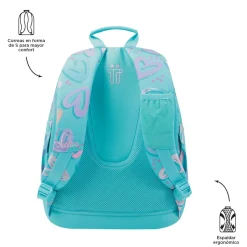 TOTTO Material Escolar*- Mochila escolar corazones pintados Crayoles