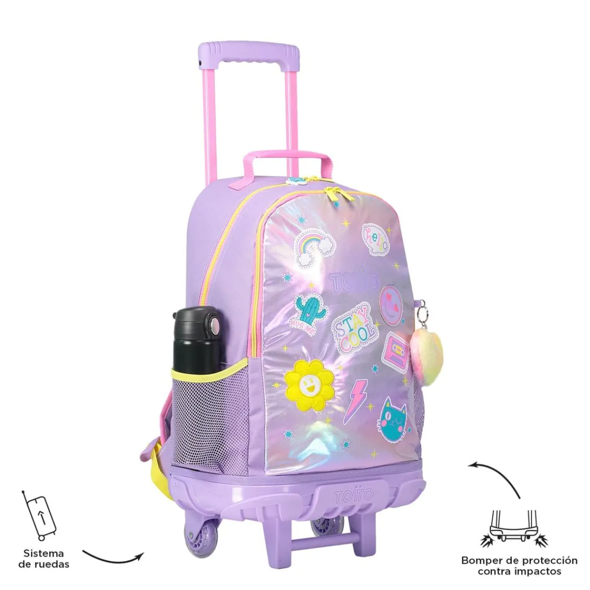 TOTTO Material Escolar*- Mochila escolar con ruedas grande Emojy