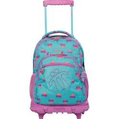 TOTTO Material Escolar*- Mochila escolar con ruedas Renglones - Corazones