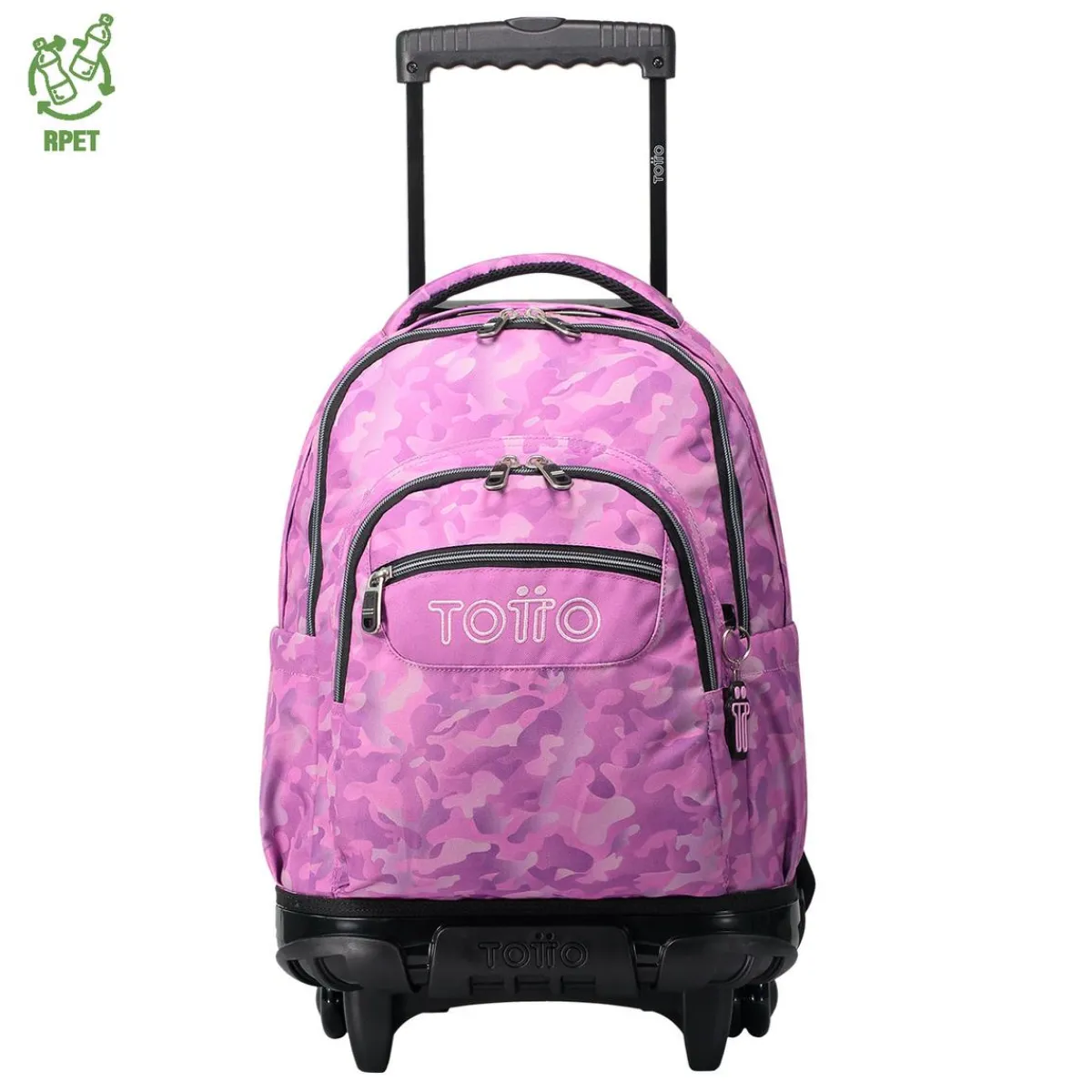 TOTTO Material Escolar*- Mochila escolar con ruedas camuflaje rosa Renglones