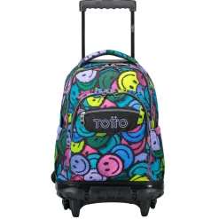 TOTTO Material Escolar*- Mochila escolar con ruedas emojis Renglones