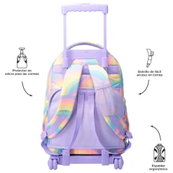 TOTTO Material Escolar*- Mochila escolar con ruedas arcoíris Renglones