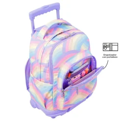TOTTO Material Escolar*- Mochila escolar con ruedas arcoíris Renglones