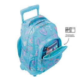 TOTTO Material Escolar*- Mochila escolar con ruedas corazones pintados Renglones