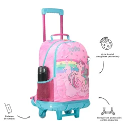 TOTTO Material Escolar*- Mochila escolar con ruedas grande Fantasy