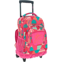 TOTTO Material Escolar*- Mochila escolar con ruedas Renglones - Rosa
