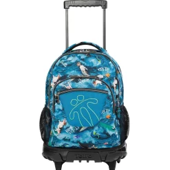 TOTTO Material Escolar*- Mochila escolar con ruedas Renglones - Océano