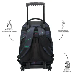 TOTTO Material Escolar*- Mochila escolar con ruedas fractal Renglones