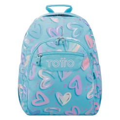 TOTTO Material Escolar*- Mochila escolar corazones pintados Acuarela