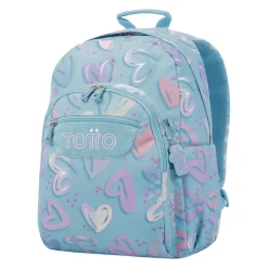 TOTTO Material Escolar*- Mochila escolar corazones pintados Acuarela