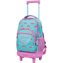 TOTTO Material Escolar*- Mochila escolar con ruedas Resma multicolor Corazones