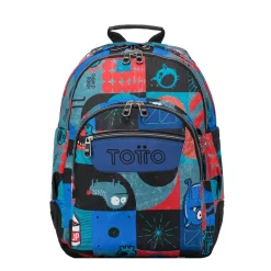 TOTTO Material Escolar*- Mochila escolar cyber monstruos Crayoles
