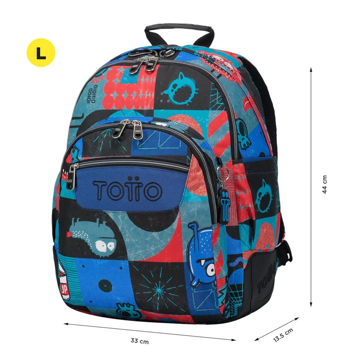 TOTTO Material Escolar*- Mochila escolar cyber monstruos Crayoles