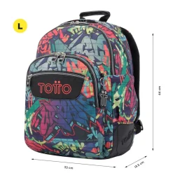 TOTTO Material Escolar*- Mochila escolar graffiti Crayoles