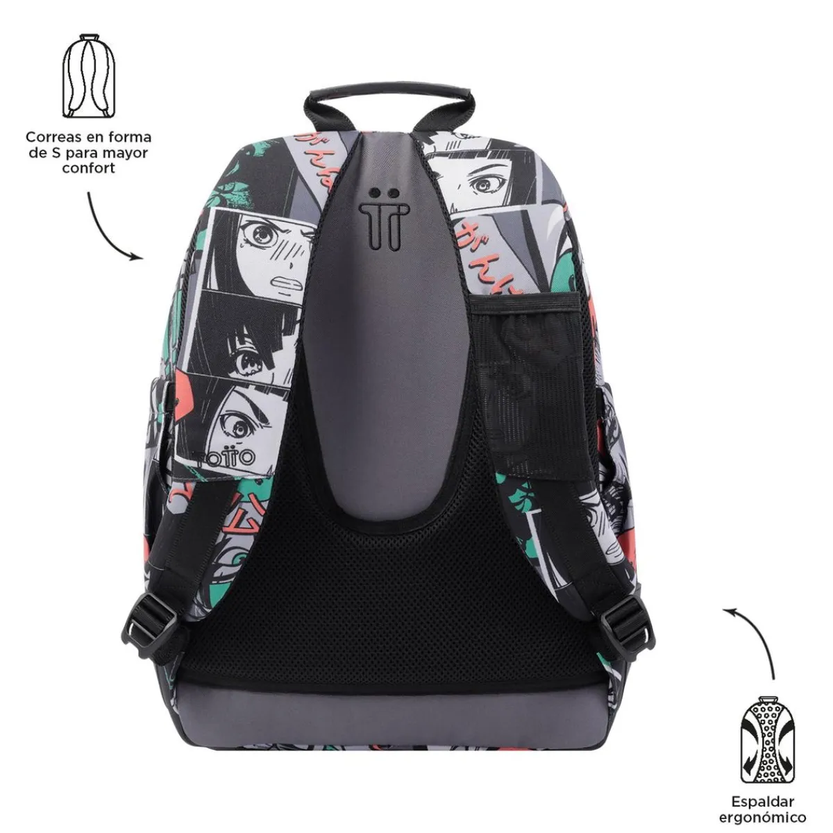 TOTTO Material Escolar*- Mochila escolar manga Crayoles