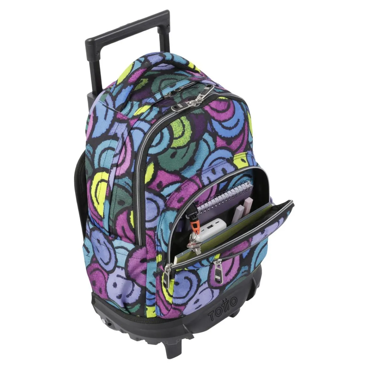 TOTTO Material Escolar*- Mochila escolar pequeña ruedas emojis Resma