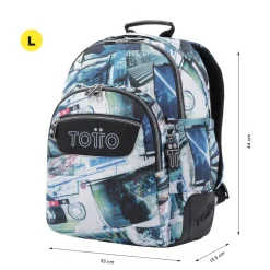 TOTTO Material Escolar*- Mochila escolar postales y casetes Crayoles